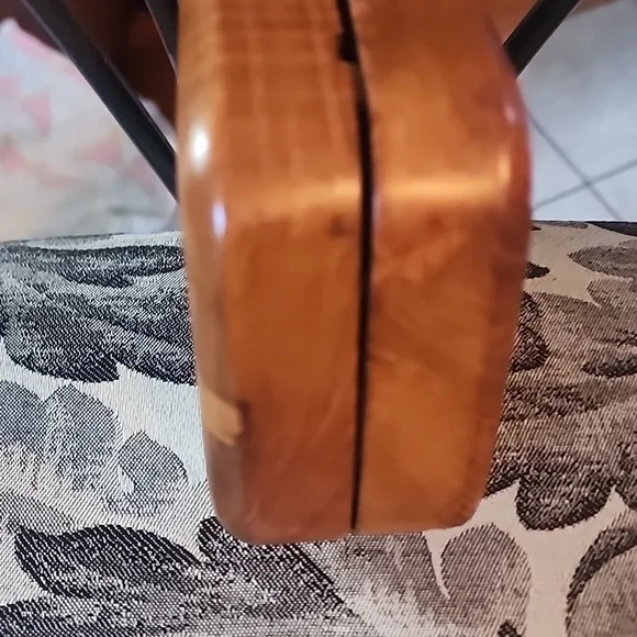 Chic Brown Wood and Blue Lotus Silk Design Clutch From Ranchana - Picture 4 of 10